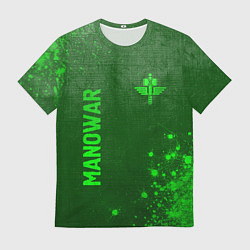 Футболка мужская Manowar - green gradient вертикально, цвет: 3D-принт