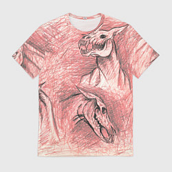 Футболка мужская Черепа лошадей - эскиз, цвет: 3D-принт