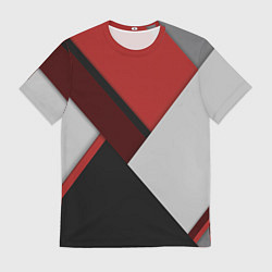 Футболка мужская Color black red grey, цвет: 3D-принт
