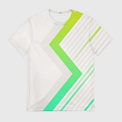 Футболка мужская Color white line green, цвет: 3D-принт