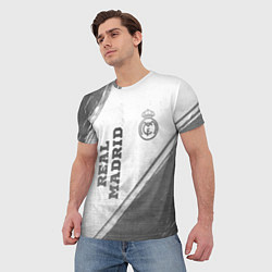 Футболка мужская Real Madrid - white gradient вертикально, цвет: 3D-принт — фото 2