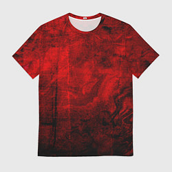 Мужская футболка Абстракция - red trash darkness