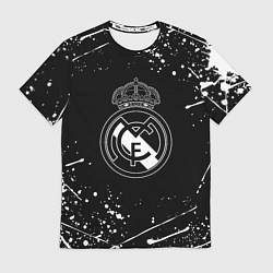 Футболка мужская Real Madrid белые краски, цвет: 3D-принт