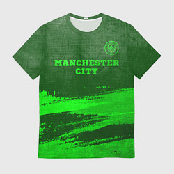 Футболка мужская Manchester City - green gradient посередине, цвет: 3D-принт