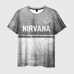 Футболка мужская Nirvana - grey gradient посередине, цвет: 3D-принт