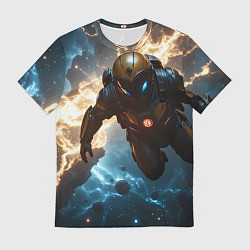 Футболка мужская Астронавт на фоне туманности, цвет: 3D-принт