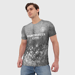 Футболка мужская Manchester City - grey gradient посередине, цвет: 3D-принт — фото 2