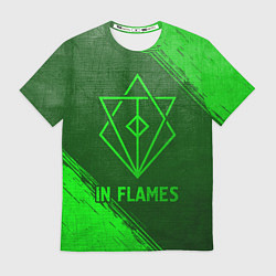 Футболка мужская In Flames - green gradient, цвет: 3D-принт