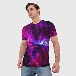 Футболка мужская Неоновый галактический космос, цвет: 3D-принт — фото 2