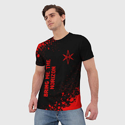 Футболка мужская Bring Me the Horizon - red gradient вертикально, цвет: 3D-принт — фото 2