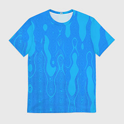Футболка мужская Голубой абстракция вода, цвет: 3D-принт