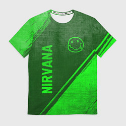 Футболка мужская Nirvana - green gradient вертикально, цвет: 3D-принт