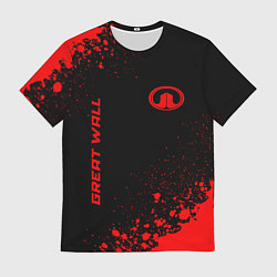Футболка мужская Great Wall - red gradient вертикально, цвет: 3D-принт
