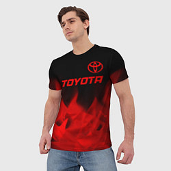 Футболка мужская Toyota - red gradient посередине, цвет: 3D-принт — фото 2