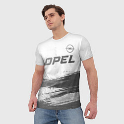 Футболка мужская Opel - white gradient посередине, цвет: 3D-принт — фото 2