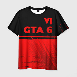 Футболка мужская GTA 6 - red gradient посередине, цвет: 3D-принт