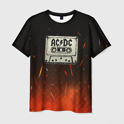 Футболка мужская ACDC лого на кассете, цвет: 3D-принт