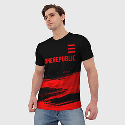 Футболка мужская OneRepublic - red gradient посередине, цвет: 3D-принт — фото 2