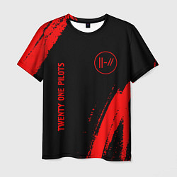 Футболка мужская Twenty One Pilots - red gradient вертикально, цвет: 3D-принт