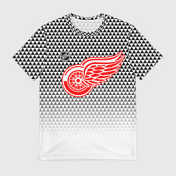Мужская футболка Детройт Ред Уингз - геометрический градиент