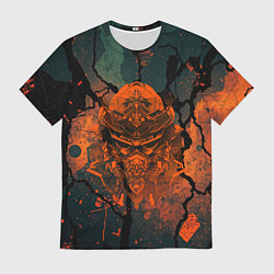 Футболка мужская Шлем кибернетического самурая, цвет: 3D-принт