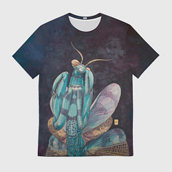 Футболка мужская Богомол акварельный, цвет: 3D-принт