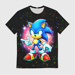 Мужская футболка Sonic in space
