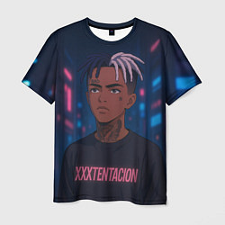 Футболка мужская XXXTentacion - Неоновый аниме арт, цвет: 3D-принт