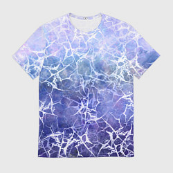 Мужская футболка Абстракция - white web on blue background