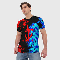 Футболка мужская Doom лёд и пламя, цвет: 3D-принт — фото 2
