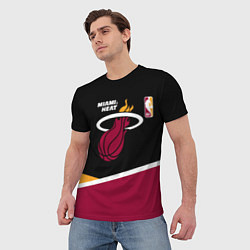Футболка мужская Майами Хит - линии, цвет: 3D-принт — фото 2