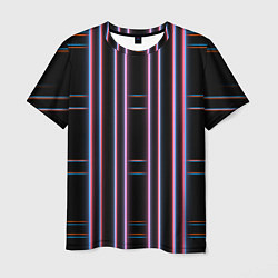 Футболка мужская Neon red blue black, цвет: 3D-принт