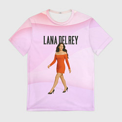 Футболка мужская Lana Del Rey - оранжевое платье, цвет: 3D-принт