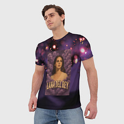 Футболка мужская Lana Del Rey в фиолетовых облаках, цвет: 3D-принт — фото 2