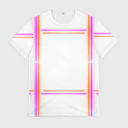 Мужская футболка Neon white orange pink