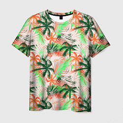 Футболка мужская Palm green pink, цвет: 3D-принт