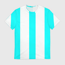 Мужская футболка Color light blue white lines