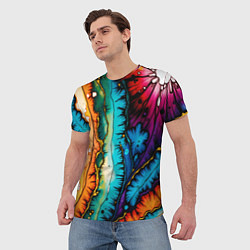 Футболка мужская Разноцветный узор, цвет: 3D-принт — фото 2