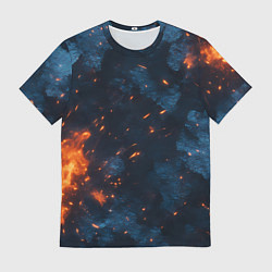 Футболка мужская Синий камуфляж с искрами, цвет: 3D-принт