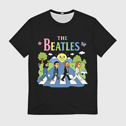 Футболка мужская The Beatles, мультяшный стиль, цвет: 3D-принт
