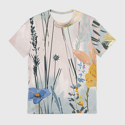 Футболка мужская Цветы полевые, цвет: 3D-принт