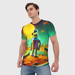 Футболка мужская Робот-сгибальщик Бендер на планете крокодилов, цвет: 3D-принт — фото 2
