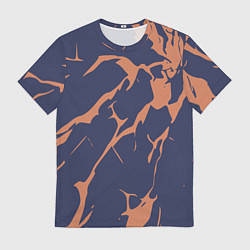 Футболка мужская Разломы на синем, цвет: 3D-принт