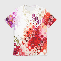 Мужская футболка Красный узор на белом