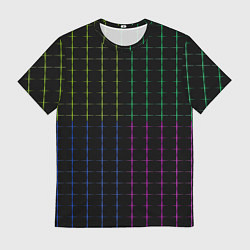 Мужская футболка Color black multicolored stripes