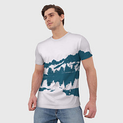 Футболка мужская Лес и озеро, цвет: 3D-принт — фото 2
