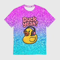 Футболка мужская Duck yeah - утка в наушниках, цвет: 3D-принт