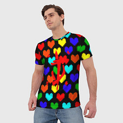 Футболка мужская Doom love pixel pattern, цвет: 3D-принт — фото 2