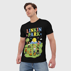Футболка мужская Linkin Park, мультяшный стиль, цвет: 3D-принт — фото 2