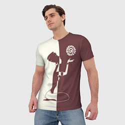 Футболка мужская Силуэт африканки, цвет: 3D-принт — фото 2